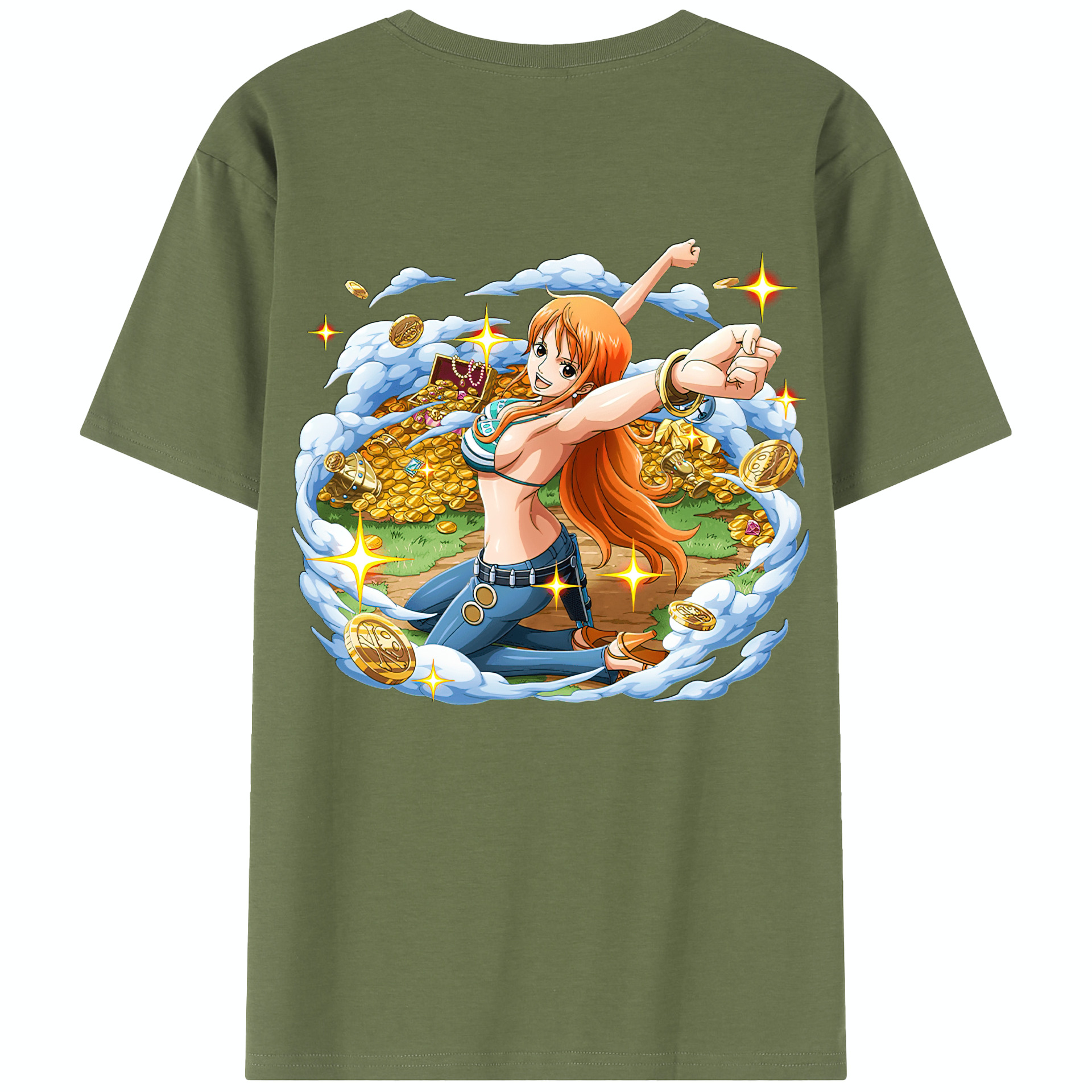 ワンピース ナミ ONE PIECE Nami 綿100％半袖Tシャツ（背面プリント）